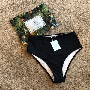 Cupshe NWT High Waist Black Swim Bikini Bottoms M